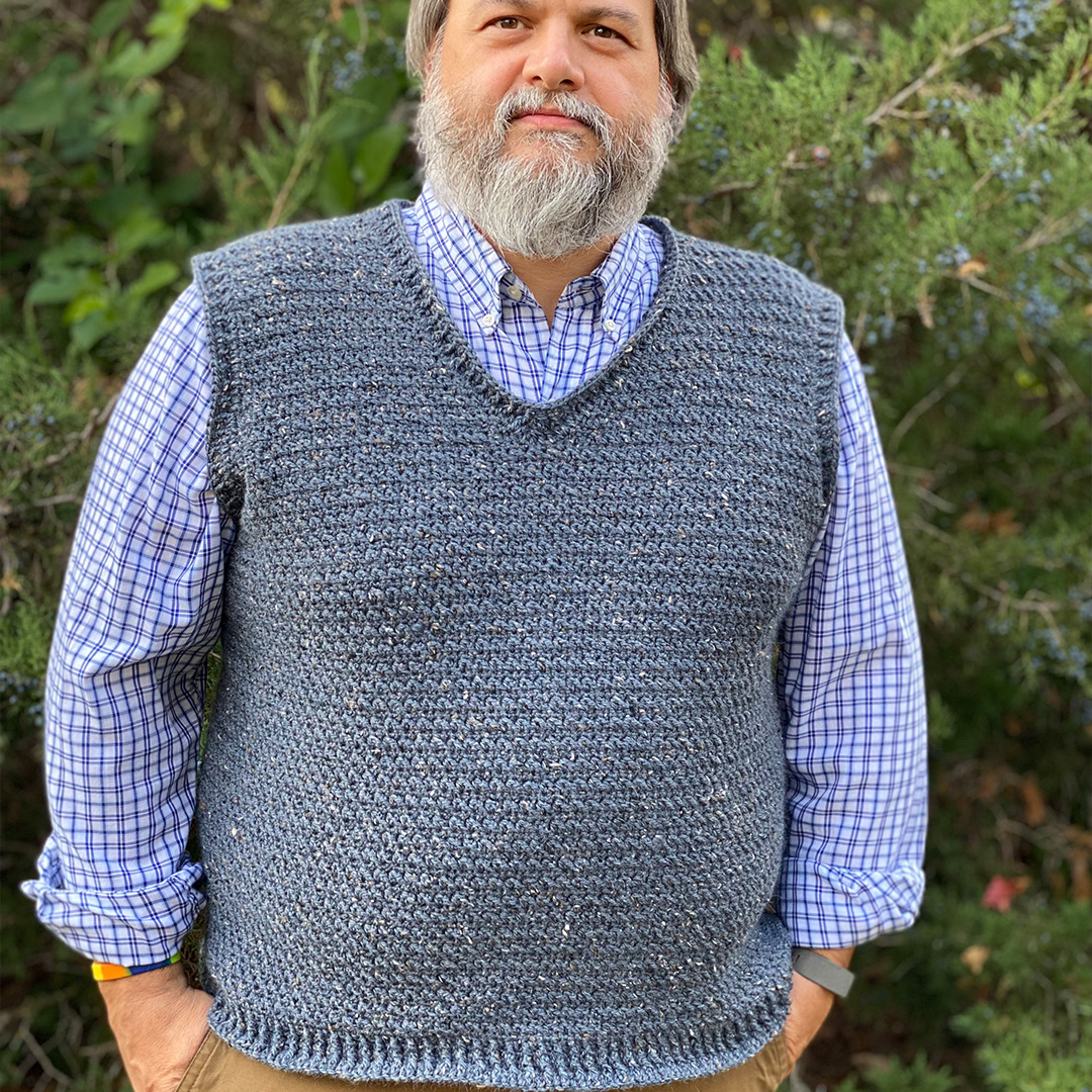 Crochet mens sweater vest best sale