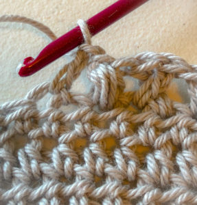 how to crochet the X stitch for triangle shawl