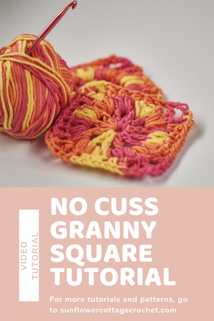 crochet granny square tutorial by Sunflower Cottage Crochet