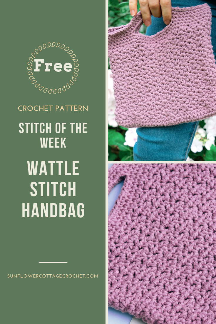 free crochet pattern for wattle stitch handbag