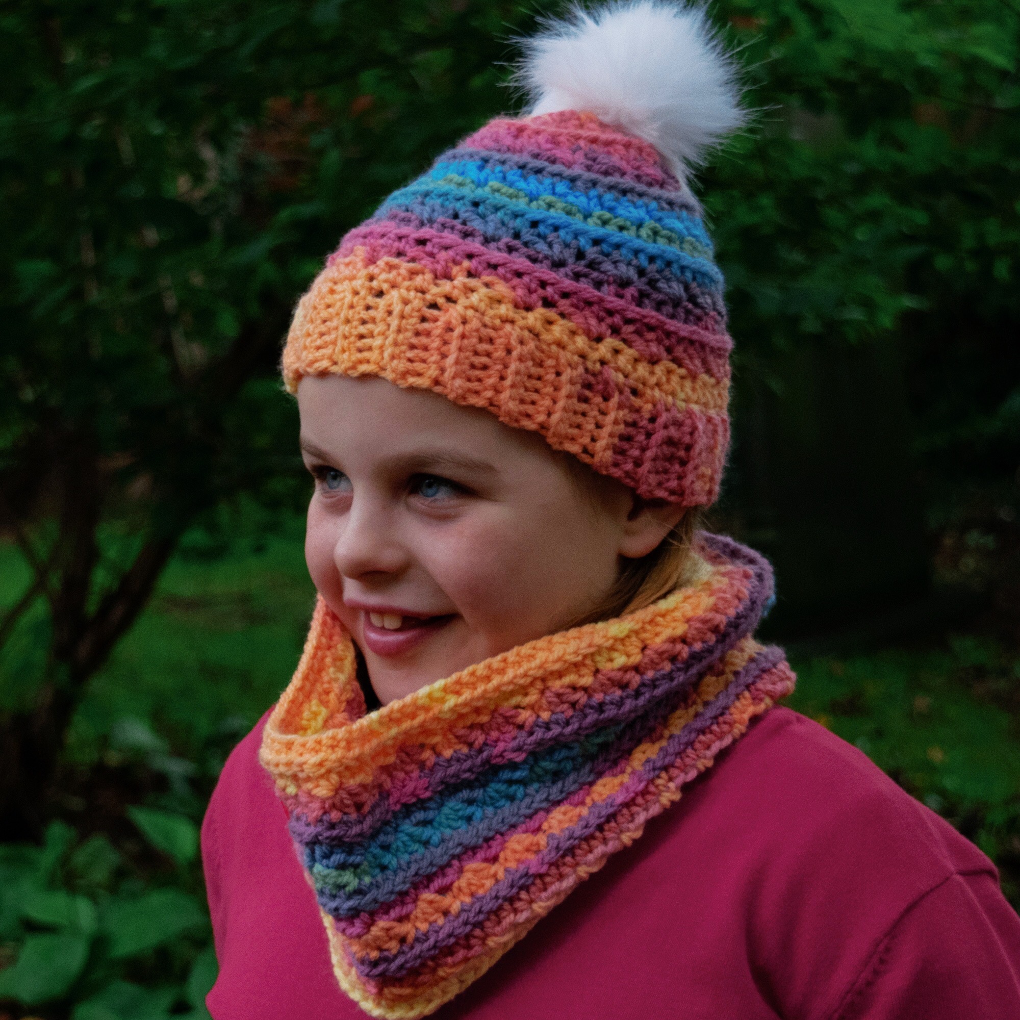Cowl Pattern - Samantha's Hope cowl pattern perfectly matches the unisex beanie pattern
