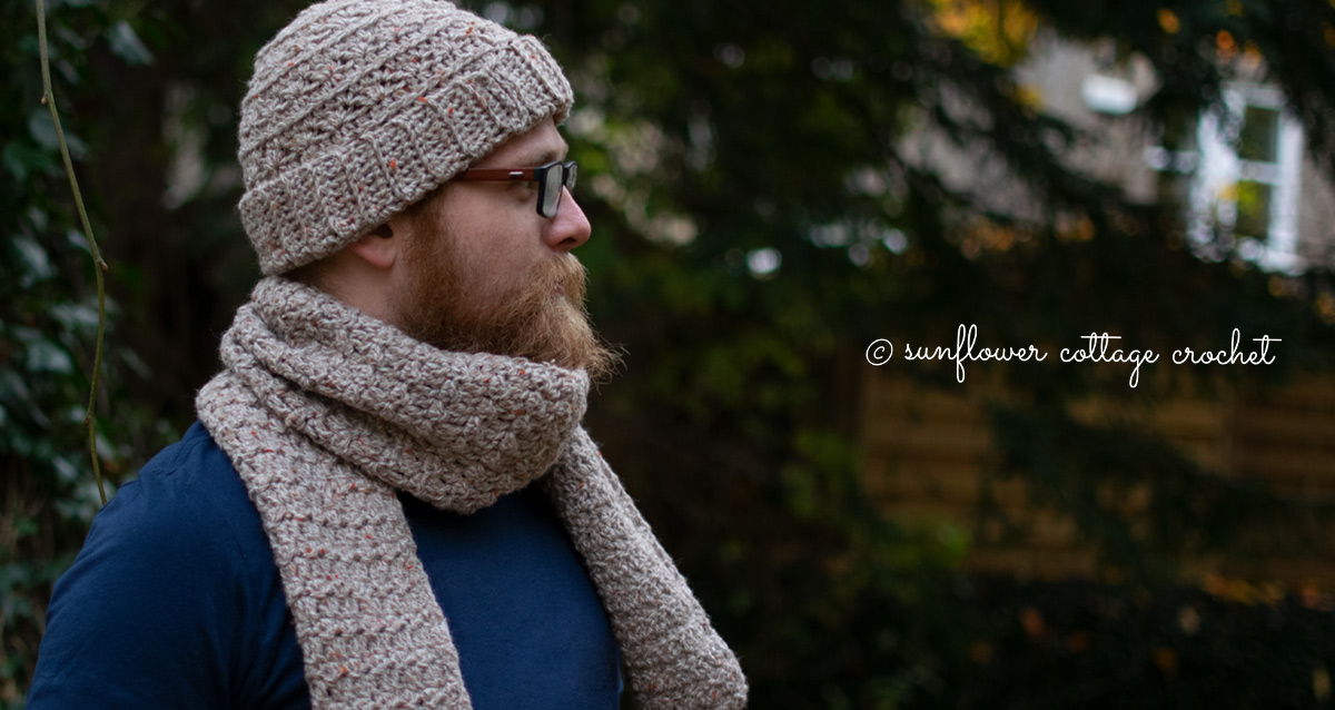 Highland Men's Scarf - Free Crochet Pattern - Sunflower Cottage