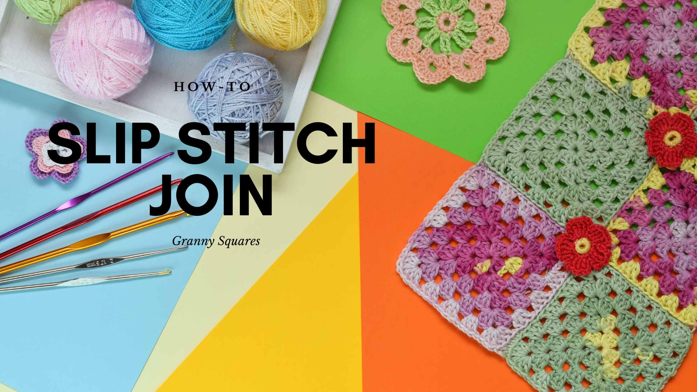 How To Crochet the Slip Stitch Join - Sunflower Cottage Crochet