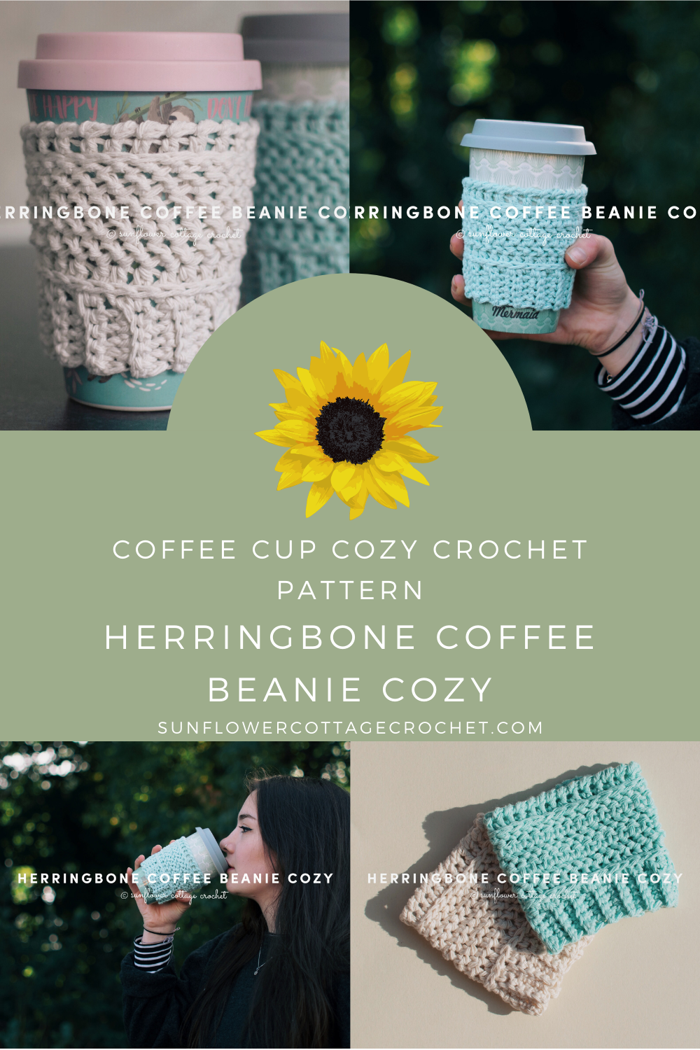 Herringbone Coffee Beanie Cozy Crochet Pattern - Sunflower Cottage Crochet