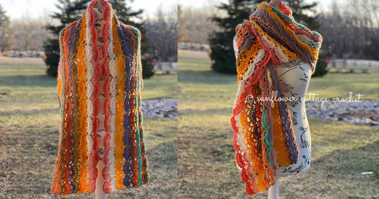 Picot Fan Wrap Crochet Pattern
