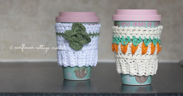 Easter and Clover Coffee Beanie Cozies Crochet Patterns