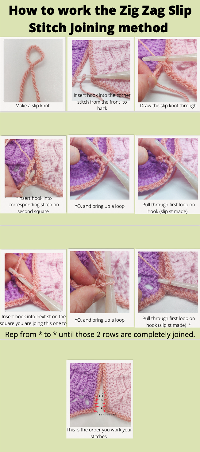 The Zig Zag Slip Stitch Join Sunflower Cottage Crochet