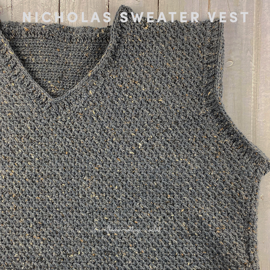 Nicholas V Neck Vest Crochet Pattern