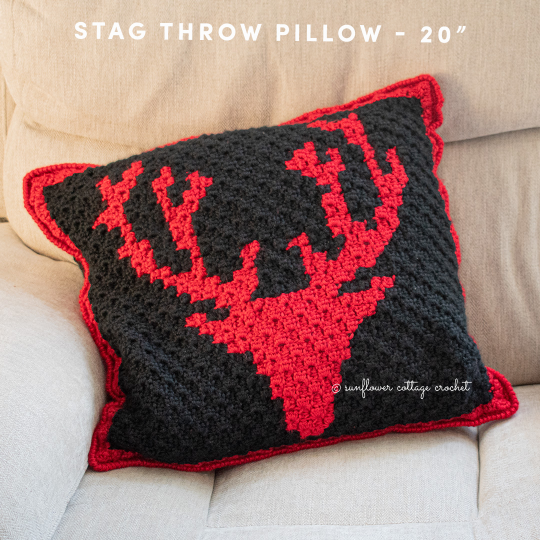 Stag Throw Pillow – Free pattern