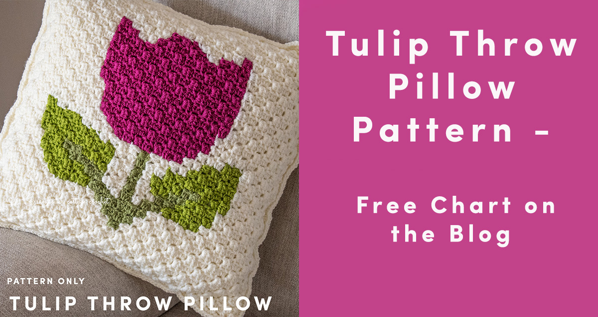 Tulip Throw Pillow – crochet this one with C2C