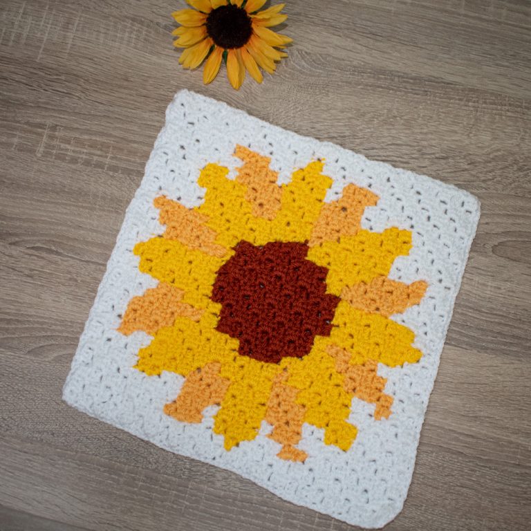 The Sunflower Square - Free Chart - Sunflower Cottage Crochet