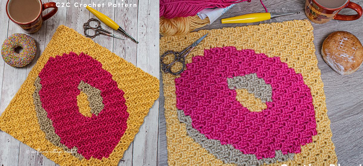 Crochet Your Own Donut C2C Square – Free Pattern