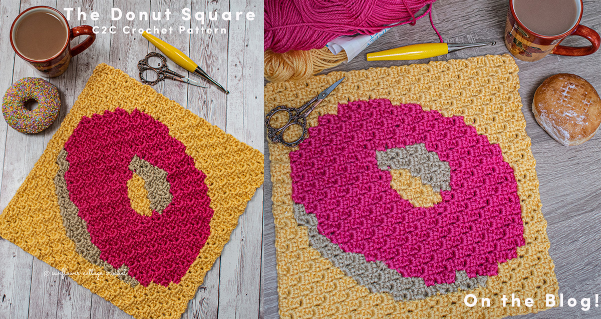Crochet Your Own Donut C2C Square – Free Pattern
