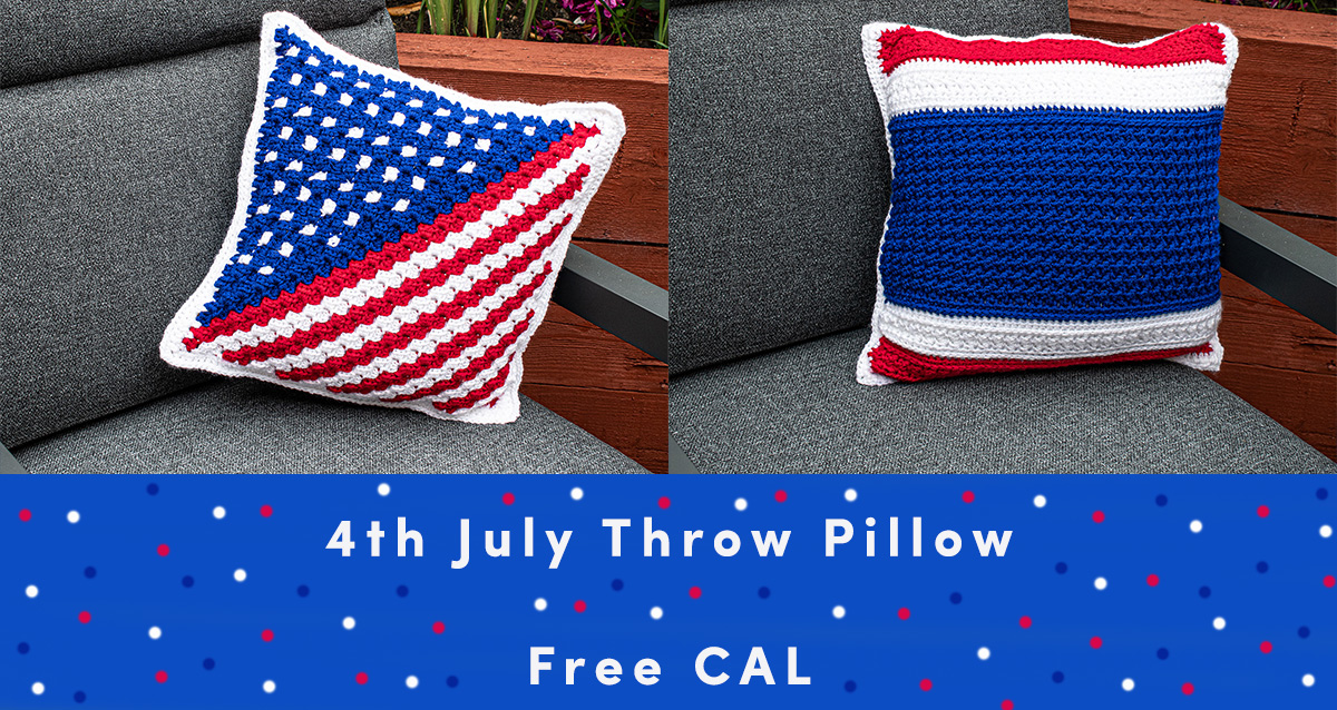 4th July Throw Pillow – Free Crochet Along!