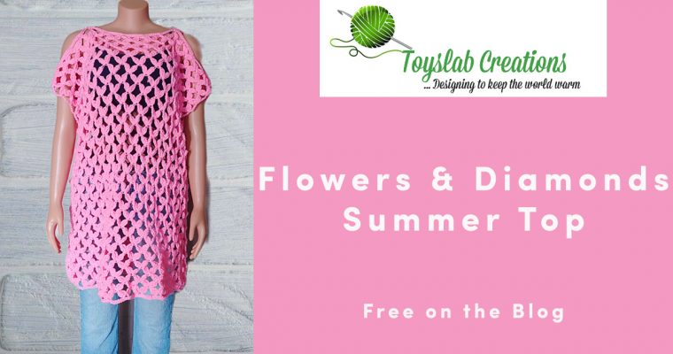 Flowers and Diamonds Summer Top – A Free Crochet Pattern by Toyslab Creations