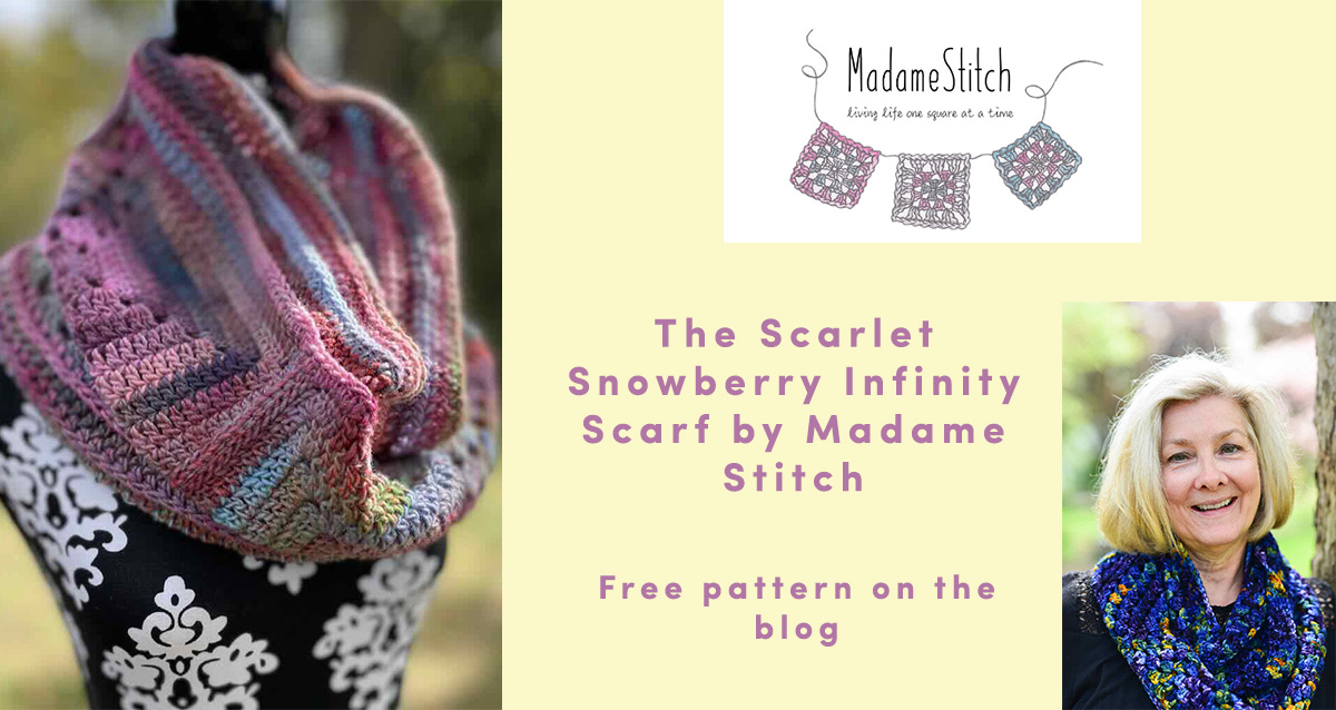 The Scarlet Snowberry Infinity Scarf – Free Pattern by MadameStitch