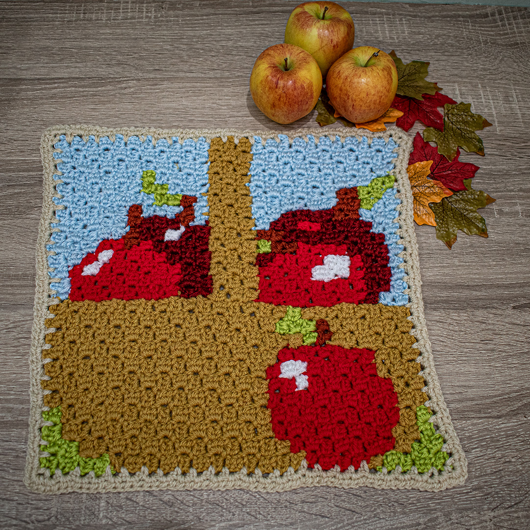 The basket of apples square is a great stash buster project!