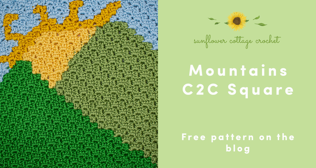Mountains Corner to Corner Square – Free Pattern