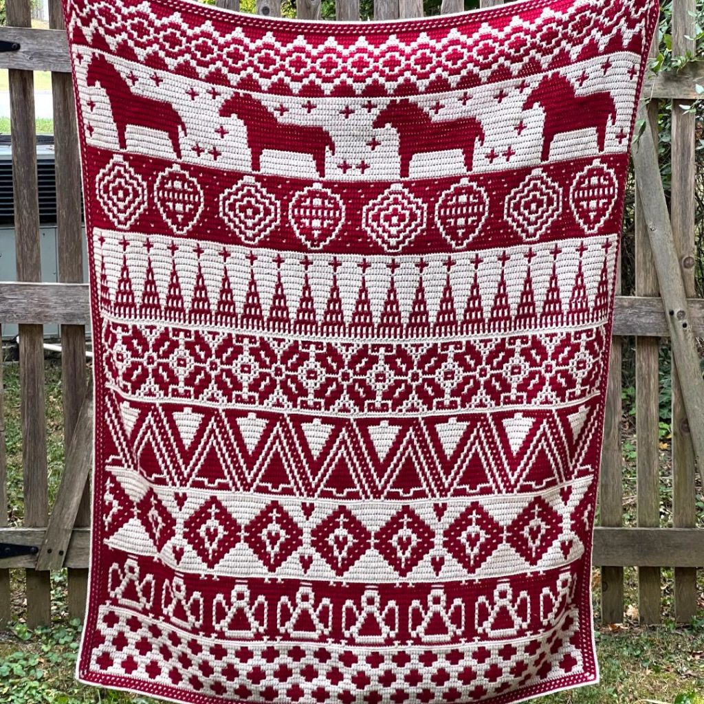 My Dala Horse is the penultimate section of this gorgeous blanket project!