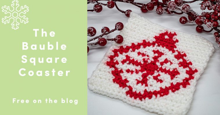 The Bauble Square Coaster – Free, Easy Tapestry Crochet Pattern