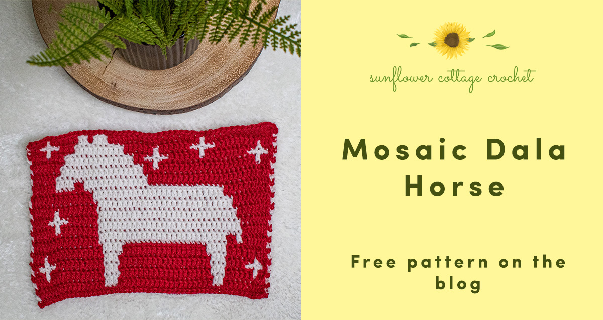 Interested in Mosaic Crochet? Try My Dala Horse Pattern