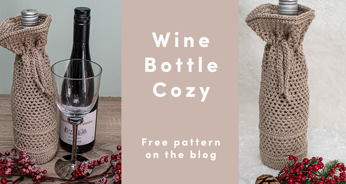 Looking for a quick gift idea? Try this free Wine Bottle Cozy pattern