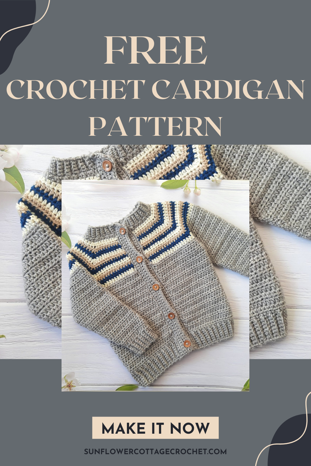 Free child's crochet cardigan pattern on the sunflowercottagecrochet blog!