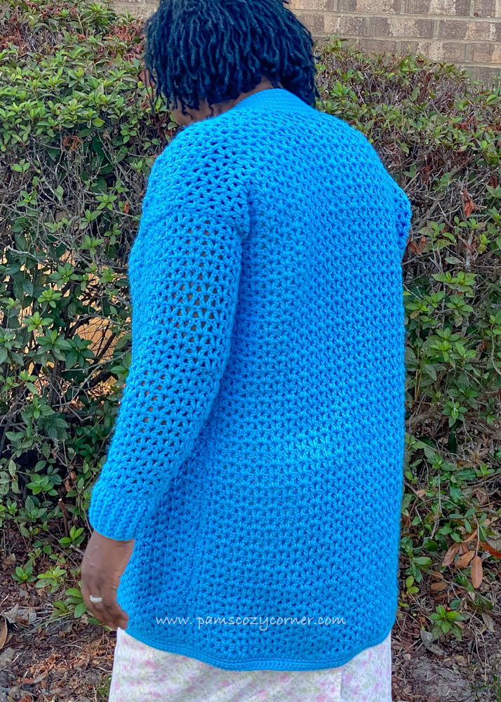 This crochet cardigan pattern has great length to it and is so easy to wear