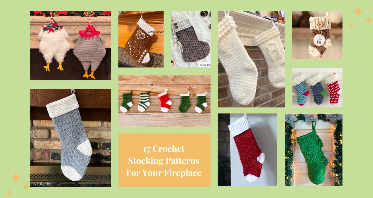 17 Crochet Stocking Patterns For Your Fireplace - Sunflower Cottage Crochet