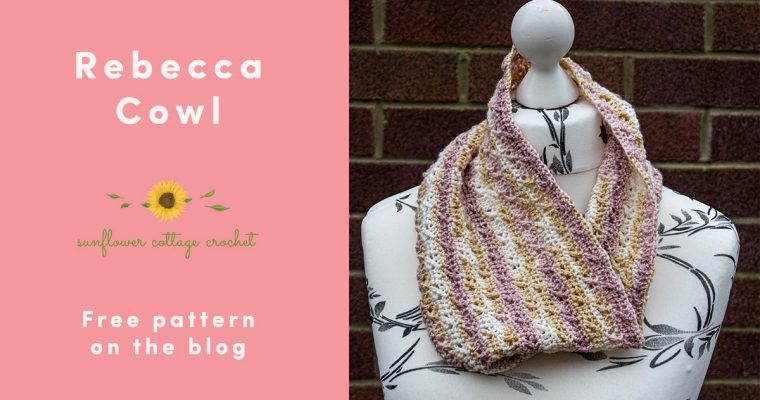 The Rebecca Cowl is a free crochet pattern on the blog post.