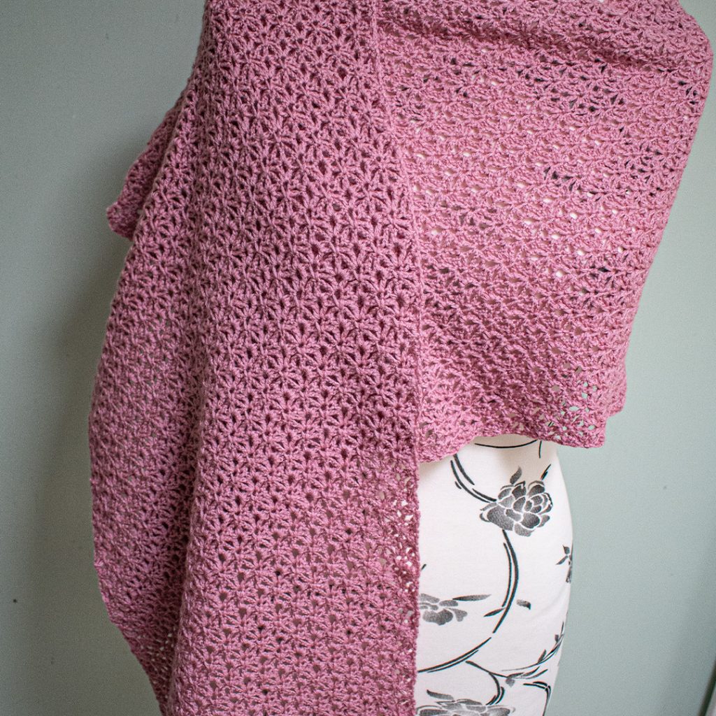 The lacy texture on this crochet shawl pattern is just beautiful