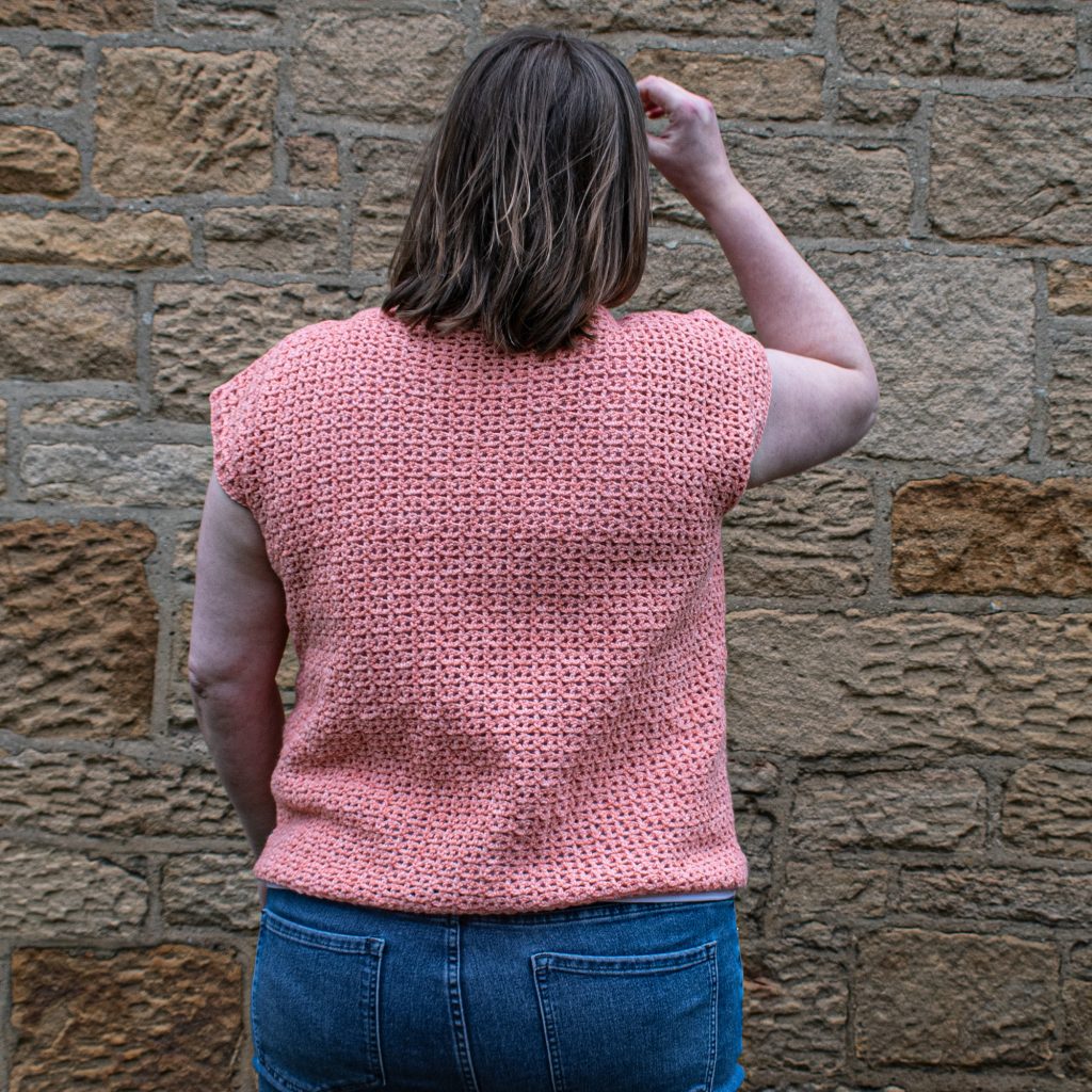 The lacy tee is a summer crochet pattern that is easy to wear and has great drape!